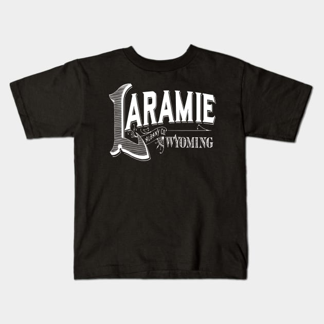 Vintage Laramie, WY Kids T-Shirt by DonDota